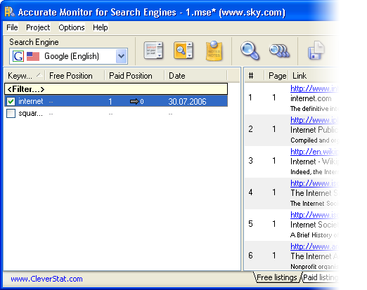 Accurate Monitor for Search Engines SERP Beschreibungen und Titel