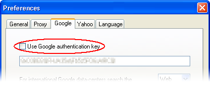 Google authentication key disabled