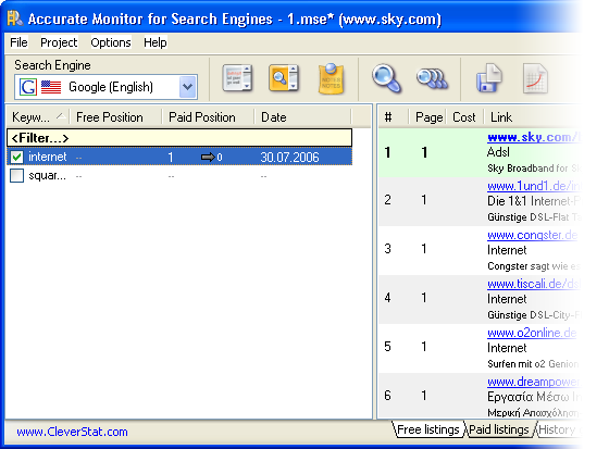 Accurate Monitor for Search Engines - Enlistados pagos